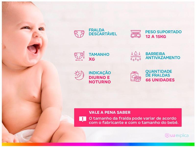 Imagem de Fralda Huggies Tripla Proteção - Tam. XG 12 a 15kg 66 Unidades