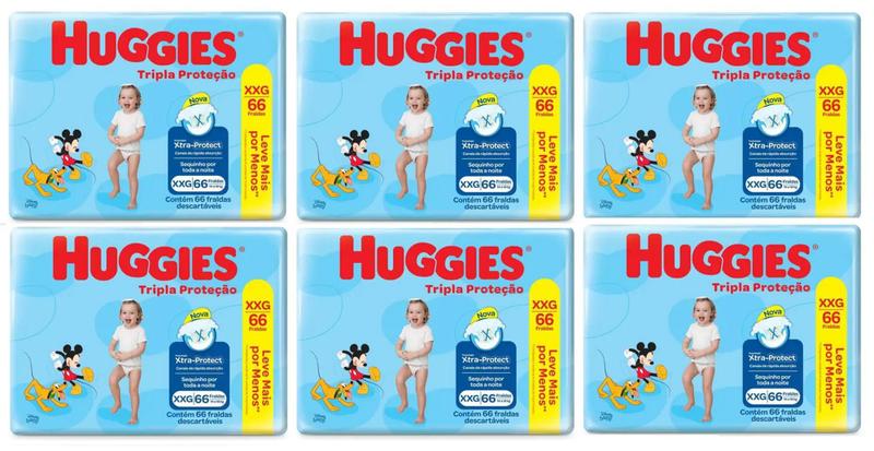 Fralda Huggies Tripla Proteção - Tam XXG - 396 Unidades - OFERTA Imagem de Fralda Huggies Tripla Proteção - Tam XXG - 396 Unidades - OFERTA