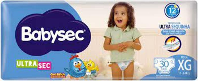 Imagem de Fralda Infantil Babysec Ultra Sec XG com 30 unidades