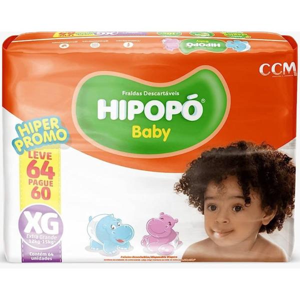 Imagem de Fralda Infantil Descartavel Hipopo Baby