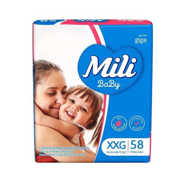 Imagem de Fralda Infantil Descartavel Mili Baby Giga XXG - 58 Unidades