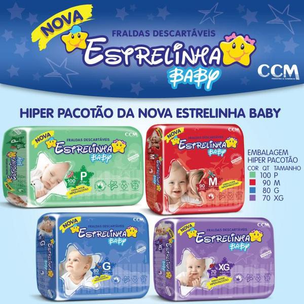 Imagem de Fralda Infantil Estrelinha Baby Hiper 1 Pacote Tamanho G 80 Un