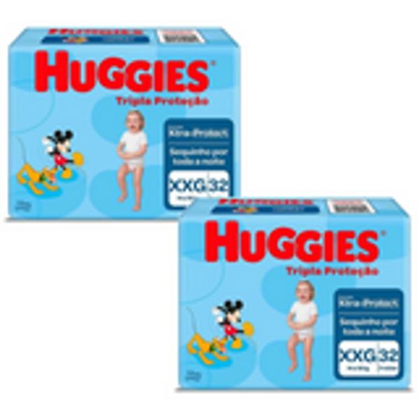 Imagem de Fralda Infantil Huggies Disney Tripla Proteção (Mega) 02 PACOTES XXG - 64un TOTAL 14-18kg