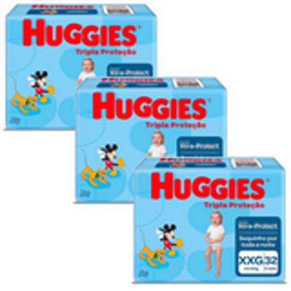 Imagem de Fralda Infantil Huggies Disney Tripla Proteção (Mega) 03 PACOTES XXG - 96 un TOTAL 14-18kg