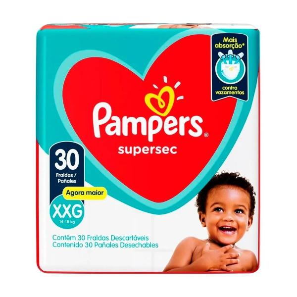 Imagem de Fralda Infantil Pampers SuperSec XXG com 30 unidades