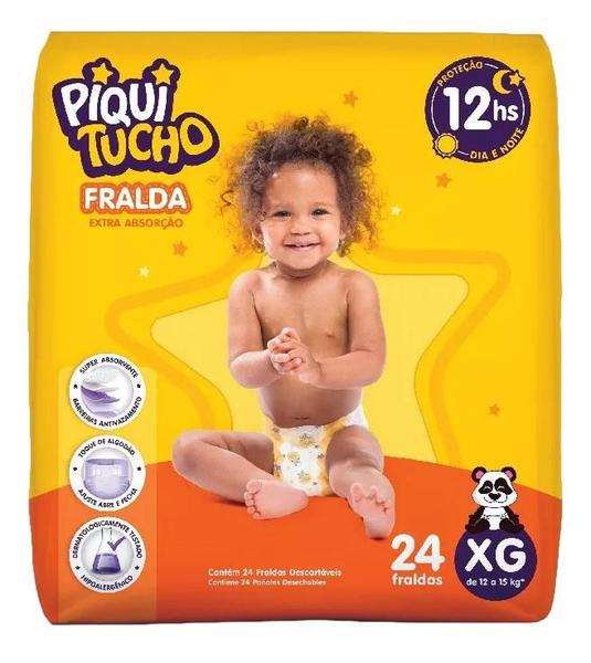 Imagem de Fralda Infantil Piquitucho Mega XG Pacote de 24 Unidades