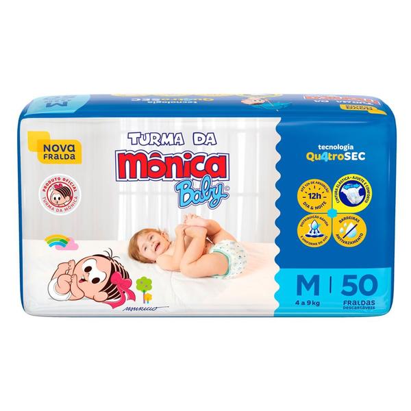 Fralda Infantil Turma da Mônica Baby Mega Tamanho M 50 Fraldas Descartáveis Fralda Infantil Turma da Mônica Baby Mega Tamanho M 50 Fraldas Descartáveis