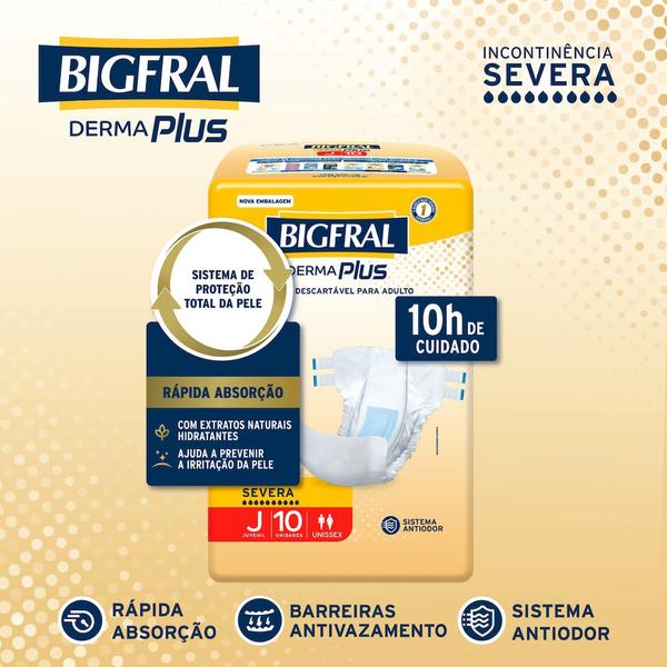 Imagem de Fralda Intima Bigfral Derma Plus Juvenil Pct c/ 10 un J