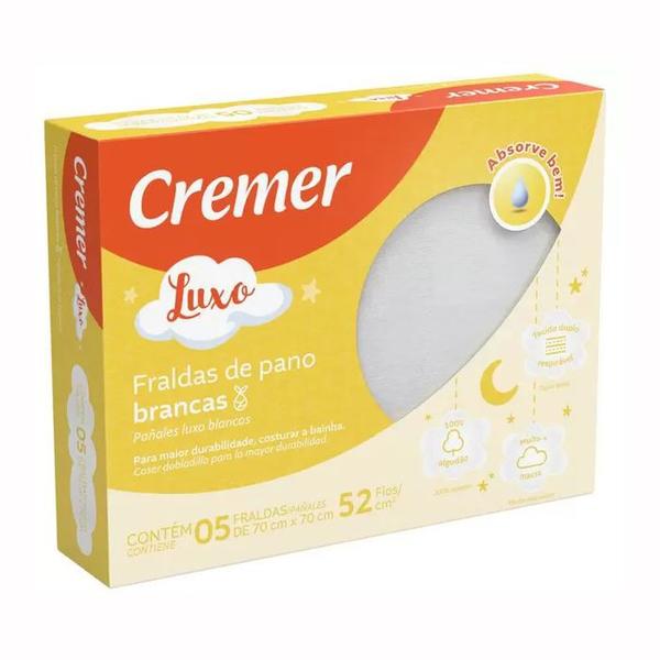 Imagem de Fralda Luxo Branca 5 unidades 70cm Cremer