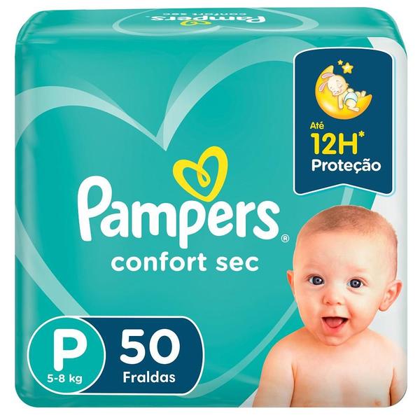 Imagem de Fralda Pampers Confort Sec Mega Tamanho P 50 Tiras