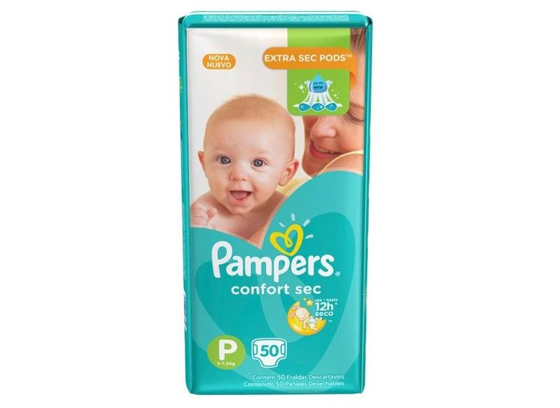 Imagem de Fralda Pampers Confort Sec Pacote Mega Com 50 Un Tamanho P