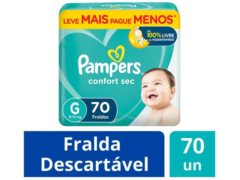 Imagem de Fralda Pampers Confort Sec Tam. G 9 a 13kg