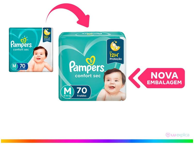 Imagem de Fralda Pampers Confort Sec Tam. M  - 6 a 10kg 70 Unidades