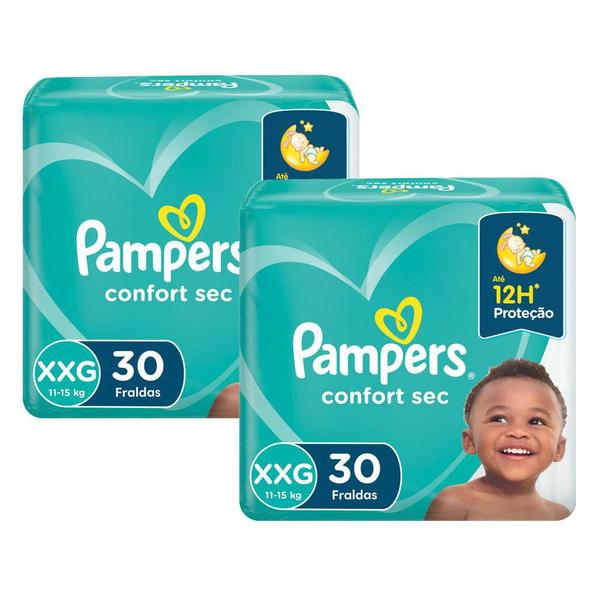 Imagem de Fralda Pampers Confort Sec Tamanho XXG com 60 Unidades