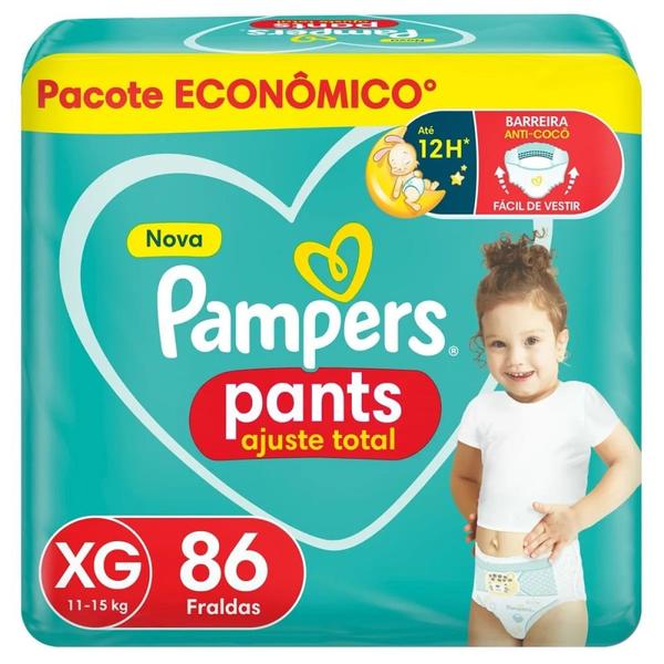 Fralda Pampers Pants Ajuste Total Max XG 86 Unidades Fralda Pampers Pants Ajuste Total Max XG 86 Unidades