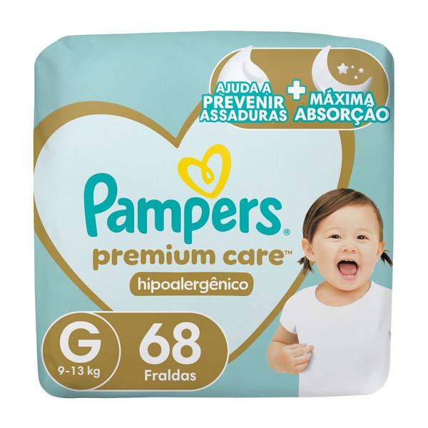 Fralda Pampers Premium Care G - 9 a 13kg 68 Unidades Fralda Pampers Premium Care G - 9 a 13kg 68 Unidades