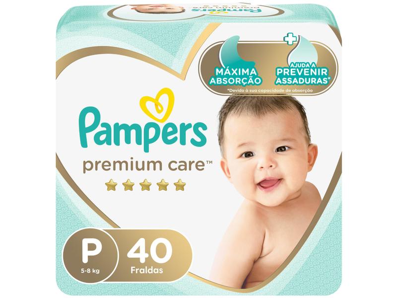 Fralda Pampers Premium Care P - 5 a 8kg 40 Unidades Fralda Pampers Premium Care P - 5 a 8kg 40 Unidades