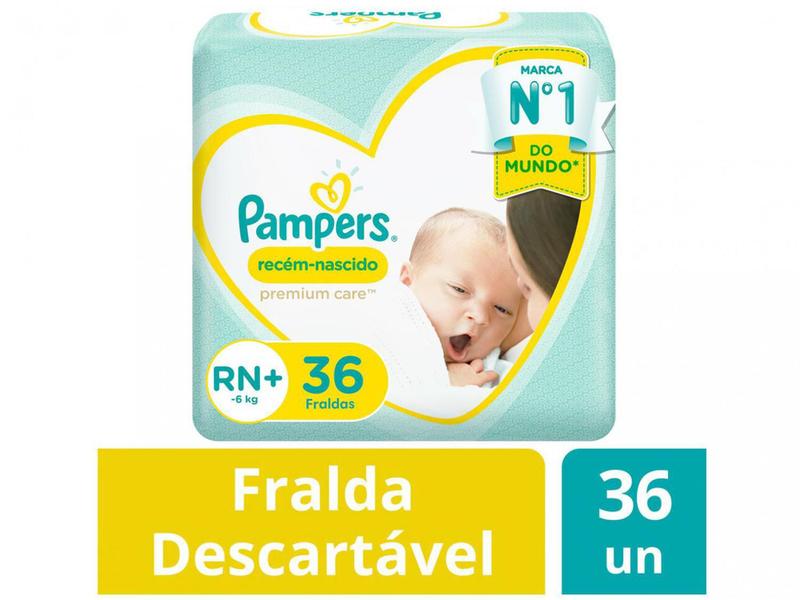 Imagem de Fralda Pampers Premium Care RN+ - Até 6kg 36 Unidades