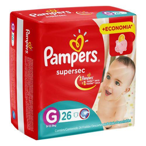 Imagem de Fralda Pampers Supersec Mega G com 26 Unidades