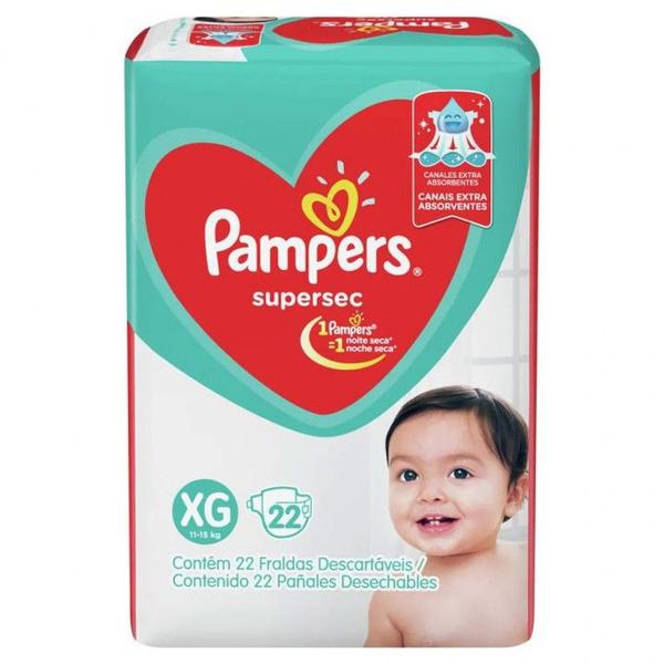 FRALDA PAMPERS SUPERSEC XG 11 à 15 kg - 22 UNIDADES Imagem de FRALDA PAMPERS SUPERSEC XG 11 à 15 kg - 22 UNIDADES