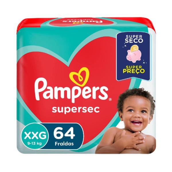 Imagem de Fralda pampers supersec xxg com 64 unidades