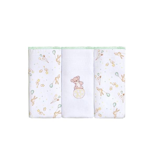 Fralda Papizinha Bordada E Estampada 63Cm X 63Cm Contem 03 Un - Ref.: 1099 Imagem de Fralda Papizinha Bordada E Estampada 63Cm X 63Cm Contem 03 Un - Ref.: 1099