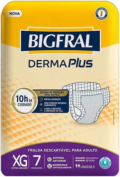 Imagem de Fralda para Incontinência Urinária Bigfral Derma Plus Tam. XG  - 7 fraldas