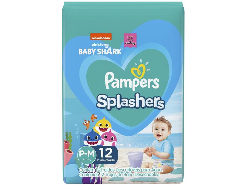 Fralda para Piscina Descartável Pampers Splashers - Baby Shark Tam. P-M 6 a 11kg 12 Unidad... Fralda para Piscina Descartável Pampers Splashers - Baby Shark Tam. P-M 6 a 11kg 12 Unidad...