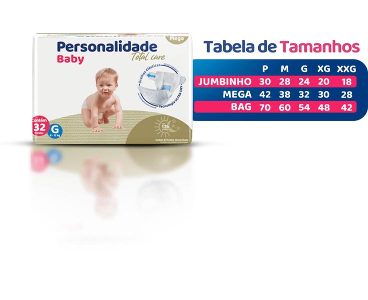 Imagem de Fralda Personalidade Baby Total Care - XXG - +14kg - 42 fraldas - BAG