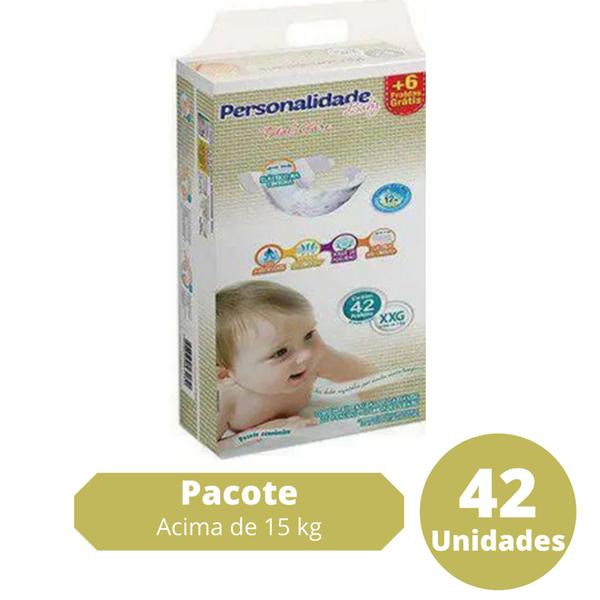 Fralda Personalidade Total Care 1 Pacote Tamanho XXG Com 42 Unidades Imagem de Fralda Personalidade Total Care 1 Pacote Tamanho XXG Com 42 Unidades