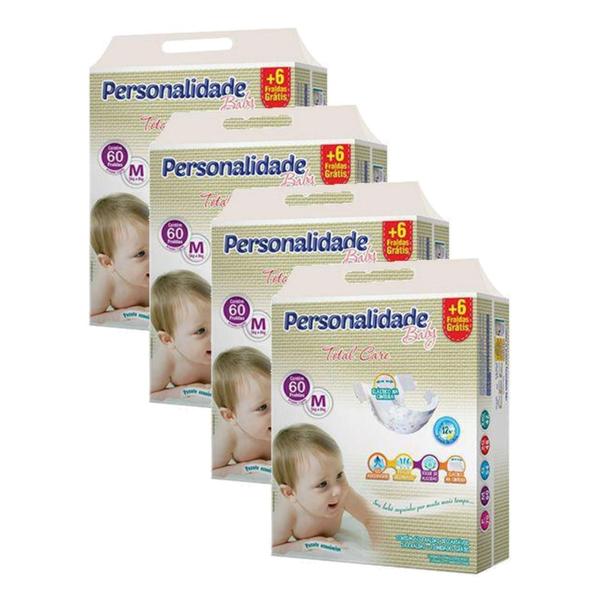 Fralda Personalidade Total Care 4 Pacotes Tamanho M Com 240 Fraldas Imagem de Fralda Personalidade Total Care 4 Pacotes Tamanho M Com 240 Fraldas