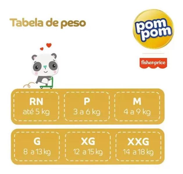 Fralda Pom pom Derma Protek Jumbo 1 Pacote Tamanho G - 8 a 12 kg Imagem de Fralda Pom pom Derma Protek Jumbo 1 Pacote Tamanho G - 8 a 12 kg