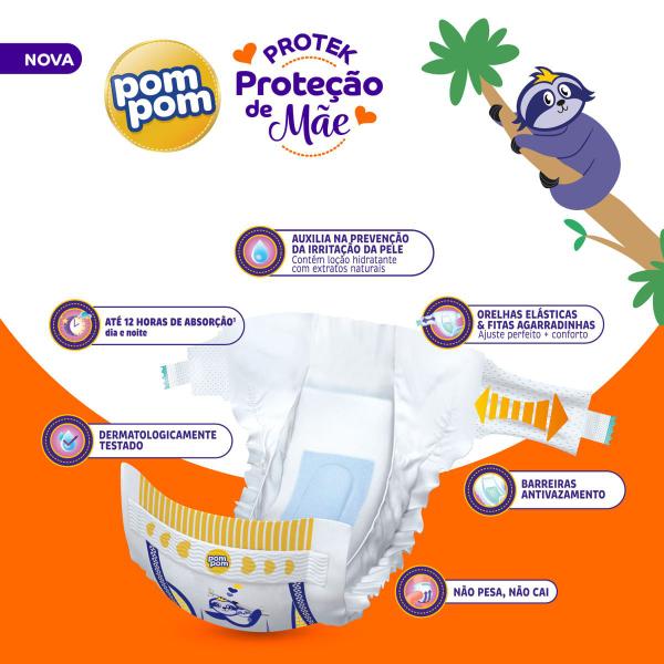 Imagem de Fralda Pom Pom Protek P com 30 unidades - 3 a 6 kg