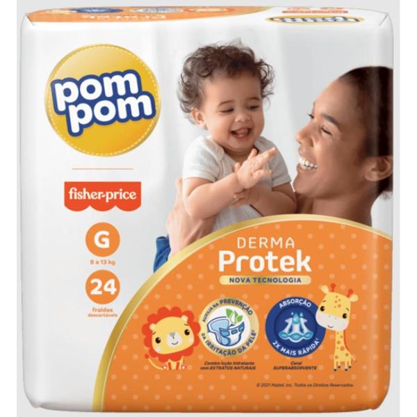 Imagem de Fralda Pompom Derma Protek Jumbo G Com 24 Unidades