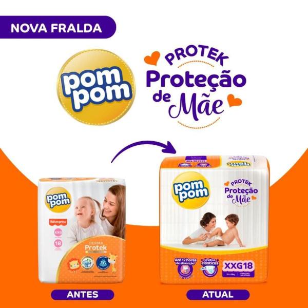 Imagem de Fralda PomPom Protek Proteção de Mãe XXG Com 18 Unidades