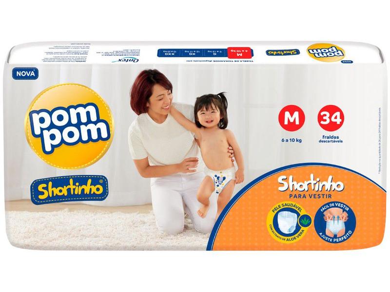 Imagem de Fralda Shortinho Pom Pom Tam. M 6 a 10kg