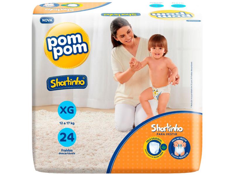 Fralda Shortinho Pom Pom Tam. XG - 12 a 17kg 24 Unidades Fralda Shortinho Pom Pom Tam. XG - 12 a 17kg 24 Unidades