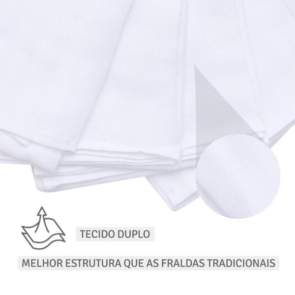 Imagem de Fralda Super Luxo 5 Unidades Mami Com Bainha Branca 70Cm X 70Cm 