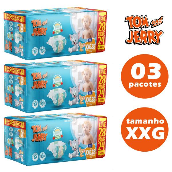 Imagem de Fralda Tom and Jerry kit c/ 03 pacotes Mega tamanho XXG