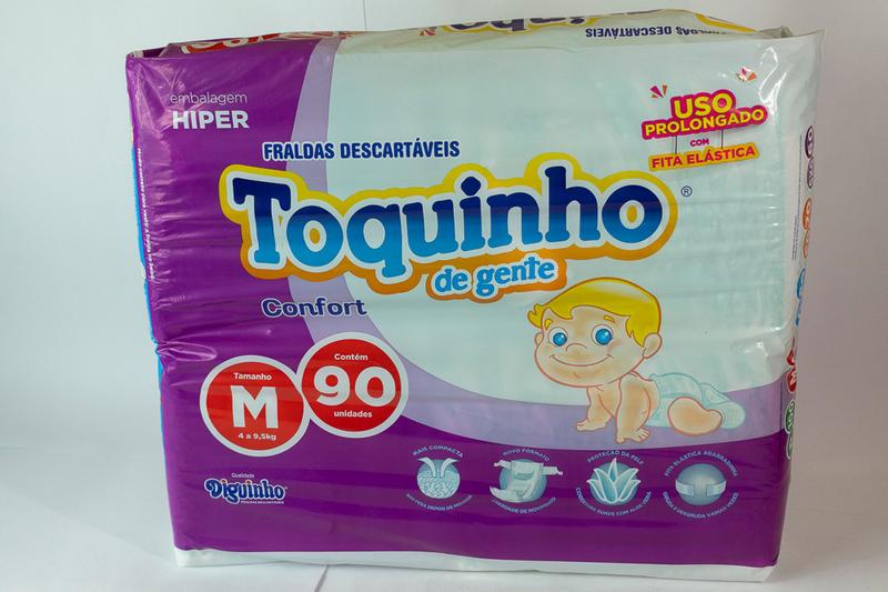 Imagem de Fralda Toquinho de Gente Confort Hiper Tam M 4 a 9,5 kg com 90 unidades