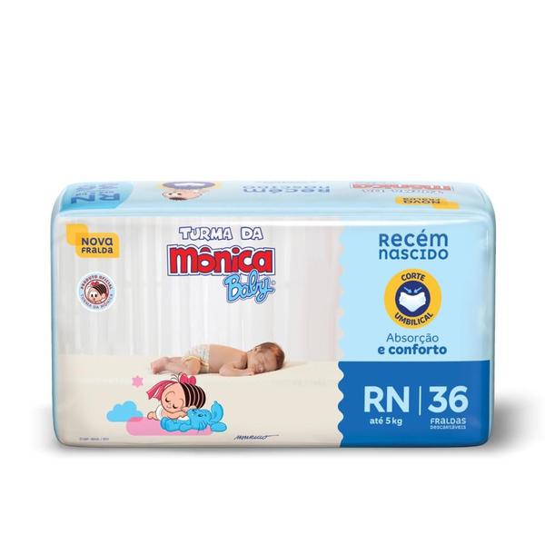 Fralda Turma da Mônica Baby Jumbo RN com 36un Fralda Turma da Mônica Baby Jumbo RN com 36un