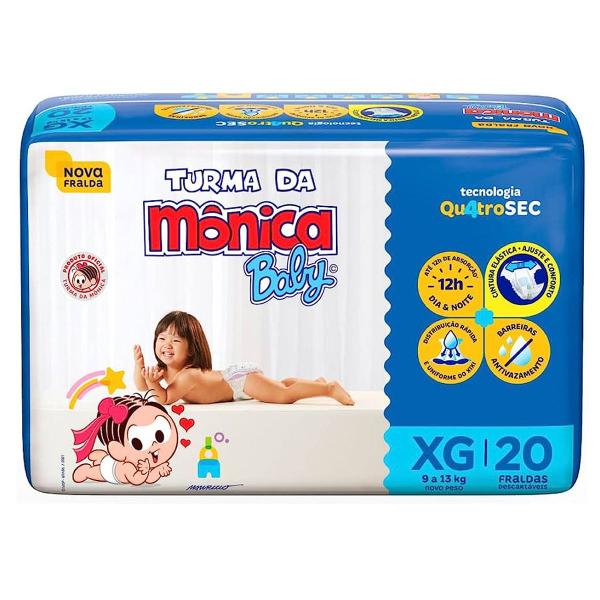 Imagem de Fralda Turma da Mônica Baby Jumbo XG com 20 Unidades