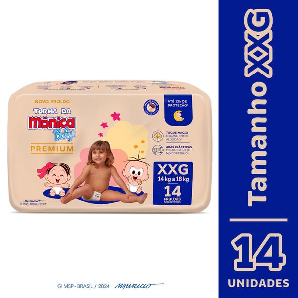 Imagem de Fralda Turma da Mônica Baby Premium Jumbo XXG com 14un