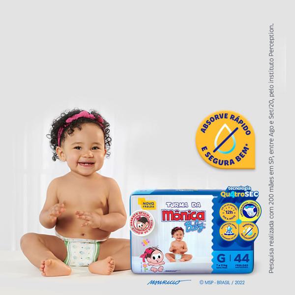 Imagem de Fralda Turma da Mônica Baby Qu4troSec tam. M - 4 a 9kg - Kit  04 pctes com 200 Unidades