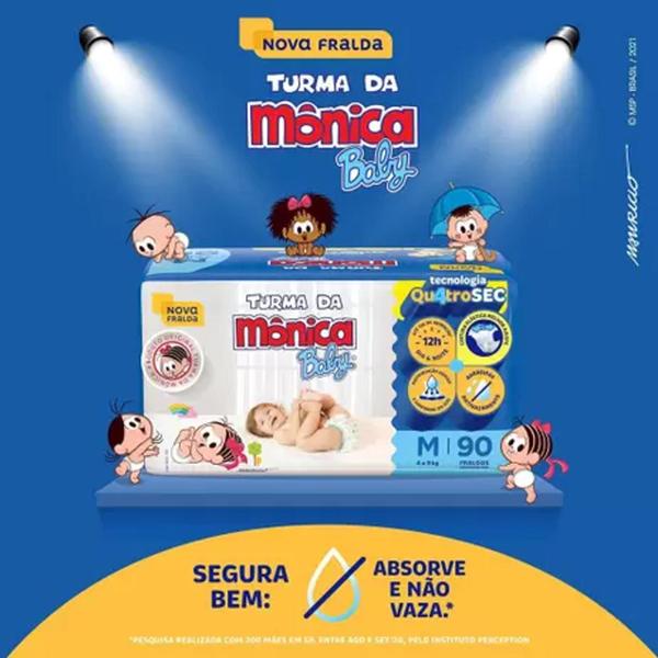 Imagem de Fraldas 2 Pacotes Bag Turma da Monica Baby Hiper Tamanho  G 80 Fraldas - 8 a 13Kg