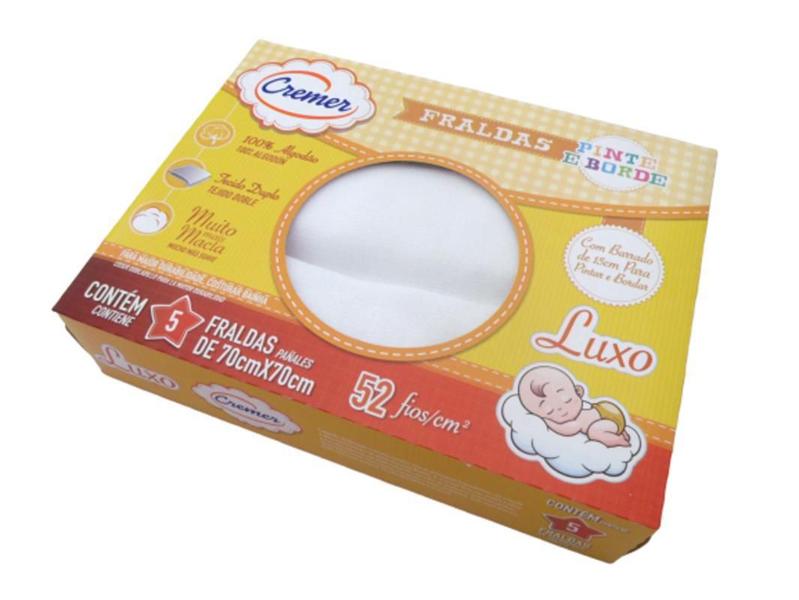 Fraldas Cremer Pinte E Borde Branca Kit Com 7 Caixas Imagem de Fraldas Cremer Pinte E Borde Branca Kit Com 7 Caixas
