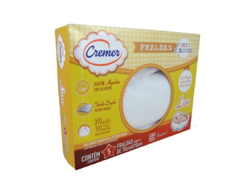 Fraldas Cremer Pinte E Borde Branca Kit Com 7 Caixas Imagem de Fraldas Cremer Pinte E Borde Branca Kit Com 7 Caixas