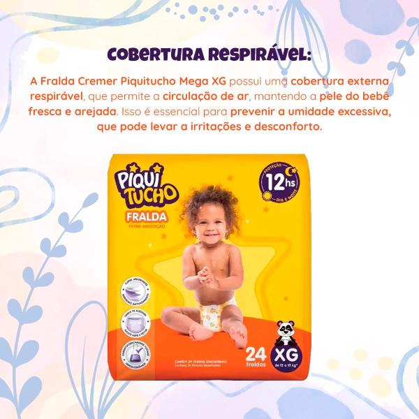 Imagem de Fraldas Descartável Infantil Piquitucho Cremer Mega XG 24 Unidades