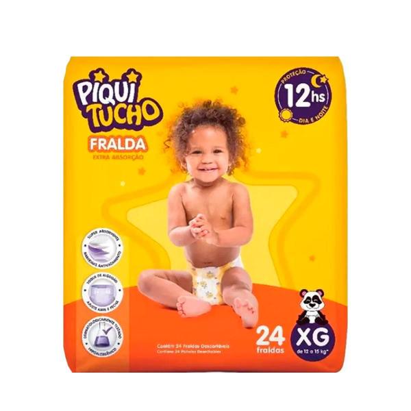 Imagem de Fraldas Descartável Infantil Piquitucho Cremer Mega XG 24 Unidades