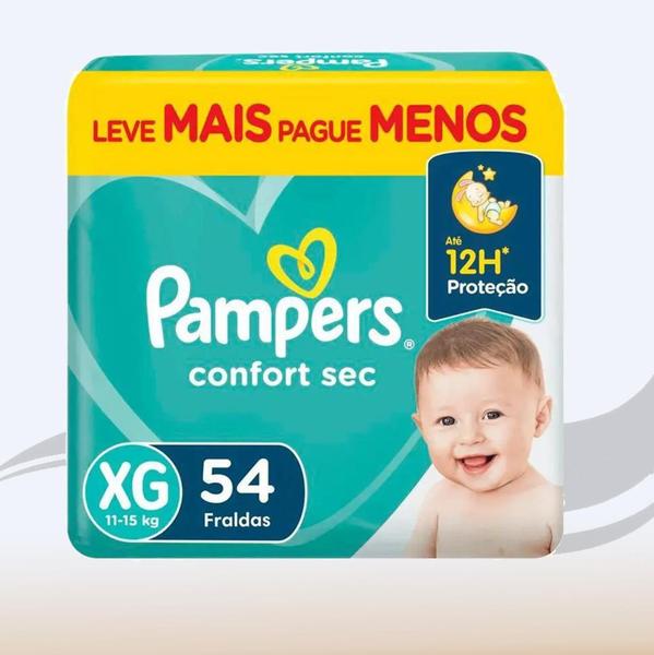 Imagem de Fraldas Pampers Confort Sec Bag XG 54 Unidades